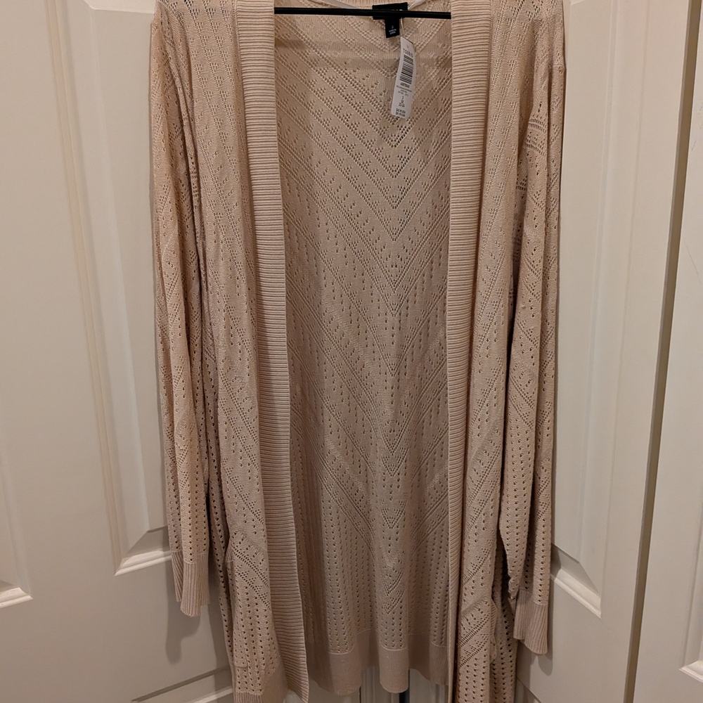 Torrid Light Beige Open-Front Cardigan